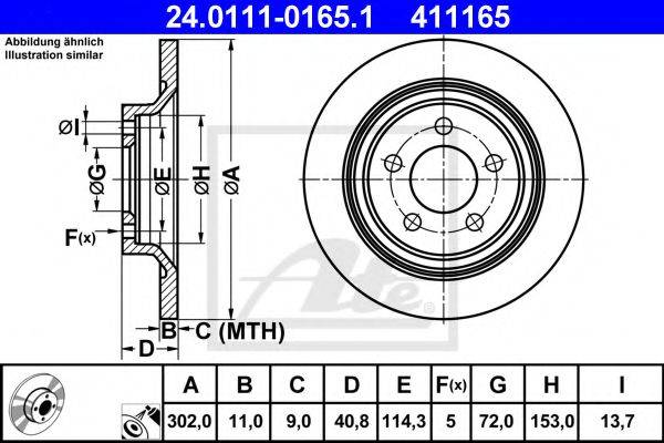 Тормозной диск ATE 24.0111-0165.1