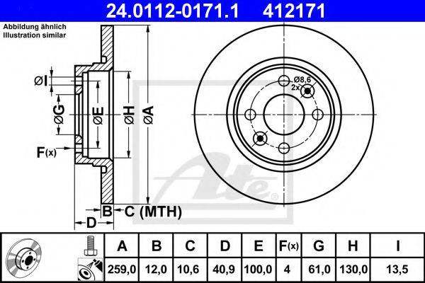 Тормозной диск ATE 24.0112-0171.1
