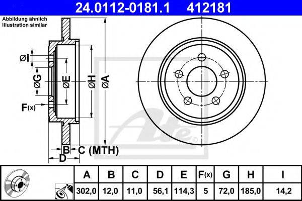Тормозной диск ATE 24.0112-0181.1