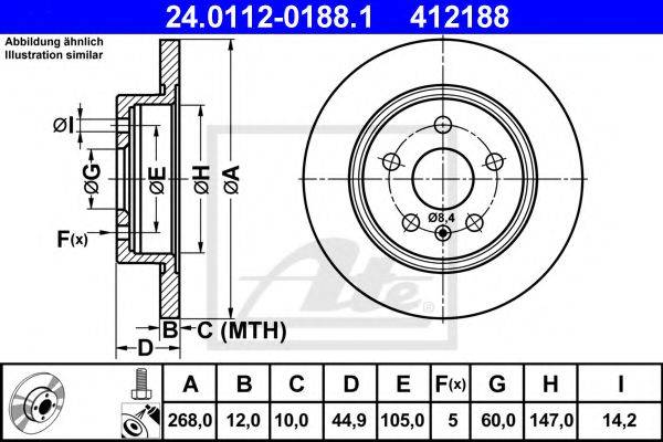 Тормозной диск ATE 24.0112-0188.1