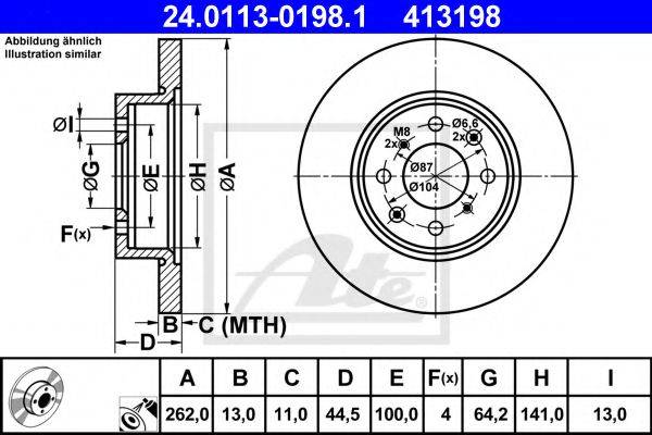 Тормозной диск ATE 24.0113-0198.1