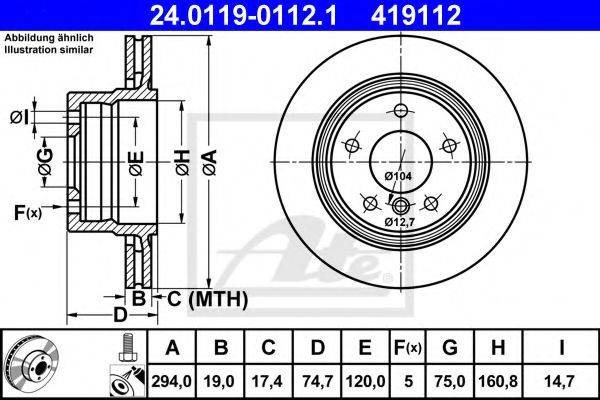 Тормозной диск ATE 24.0119-0112.1