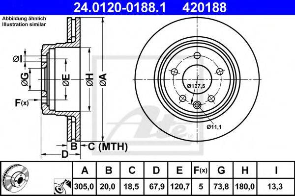 Тормозной диск ATE 24.0120-0188.1