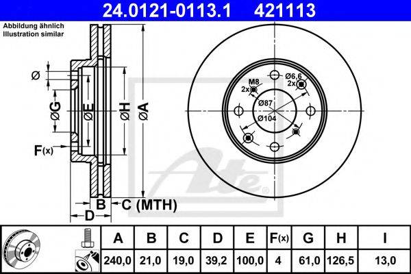 Тормозной диск ATE 24.0121-0113.1