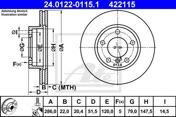 Тормозной диск ATE 24.0122-0115.1