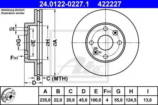 Тормозной диск ATE 24.0122-0227.1
