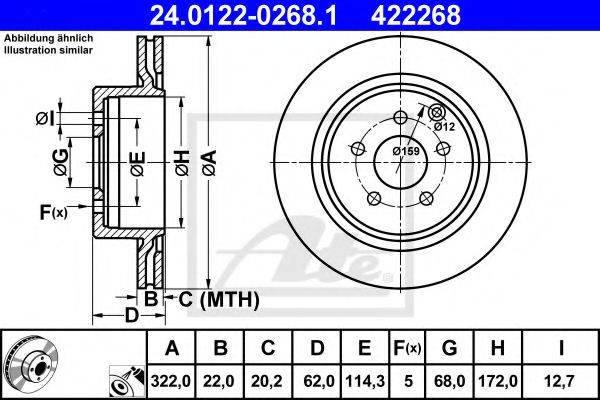 Тормозной диск ATE 24.0122-0268.1