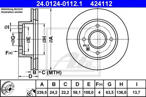 Тормозной диск ATE 24.0124-0112.1