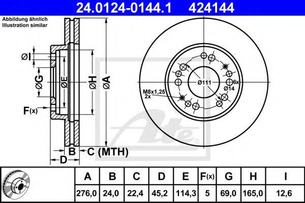 Тормозной диск ATE 24.0124-0144.1