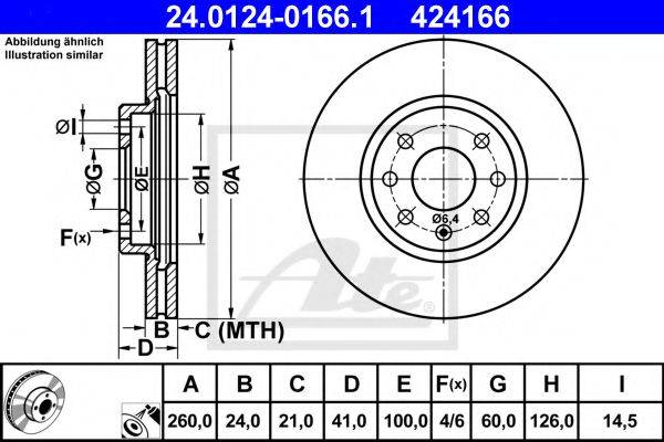 Тормозной диск ATE 24.0124-0166.1