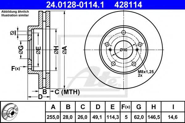 Тормозной диск ATE 24.0128-0114.1