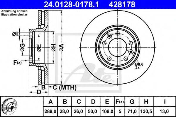 Тормозной диск ATE 24.0128-0178.1
