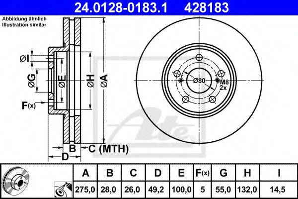 Тормозной диск ATE 24.0128-0183.1