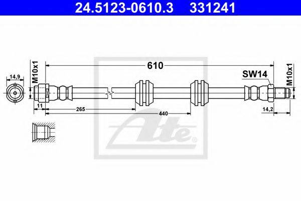 Тормозной шланг ATE 24.5123-0610.3