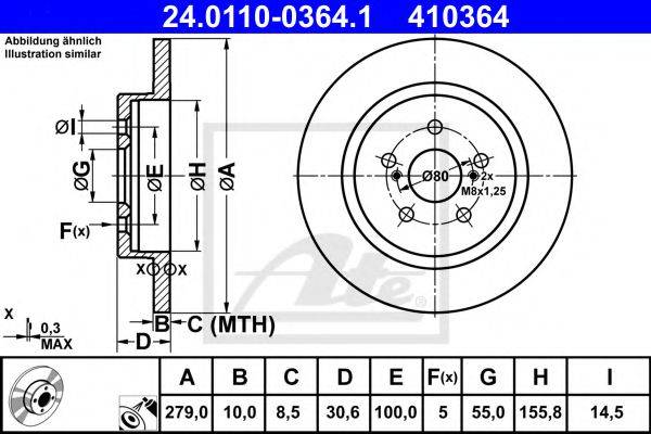 Тормозной диск ATE 24.0110-0364.1