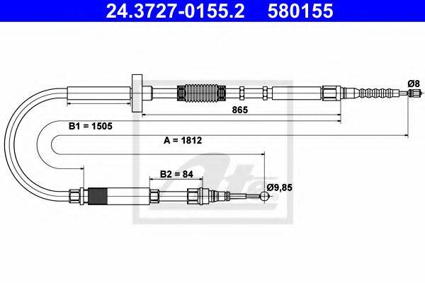 Трос, стоянкова гальмівна система ATE 24.3727-0155.2