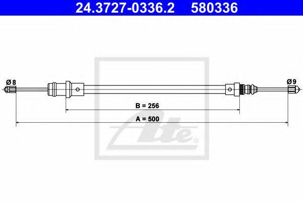 Трос, стояночная тормозная система ATE 24.3727-0336.2