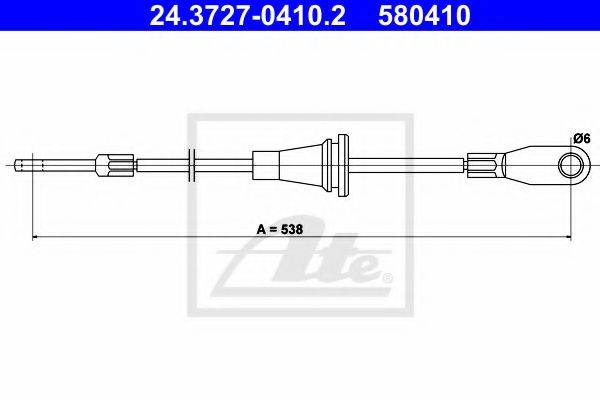 Трос, стояночная тормозная система ATE 24.3727-0410.2