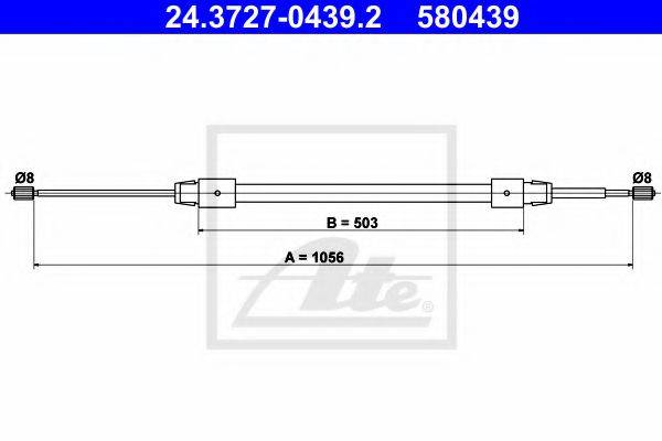 Трос, стояночная тормозная система ATE 24.3727-0439.2