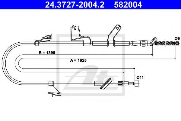 Трос, стоянкова гальмівна система ATE 24.3727-2004.2
