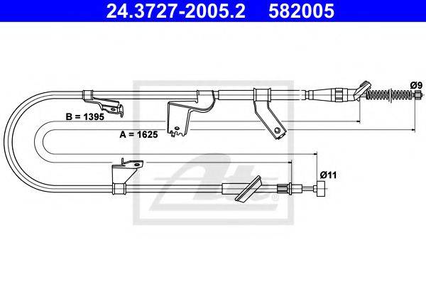 Трос, стоянкова гальмівна система ATE 24.3727-2005.2