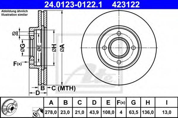 Тормозной диск ATE 24.0123-0122.1