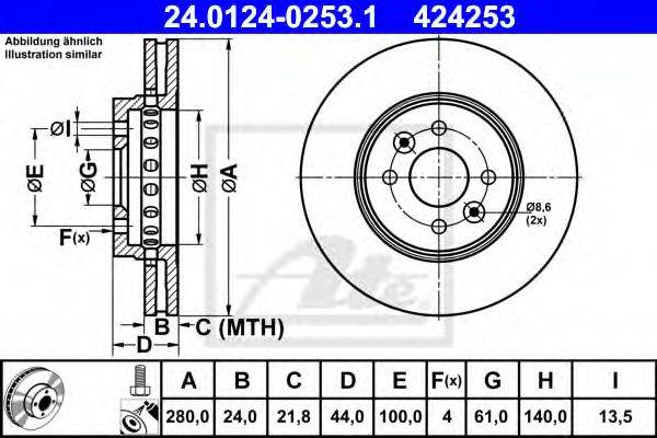 Тормозной диск ATE 24.0124-0253.1