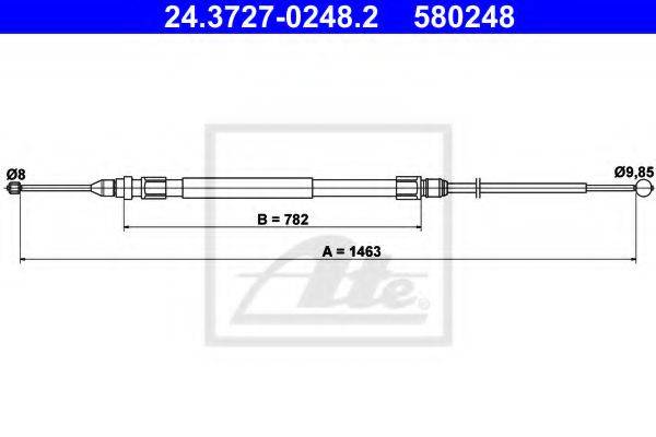 Трос, стоянкова гальмівна система ATE 24.3727-0248.2