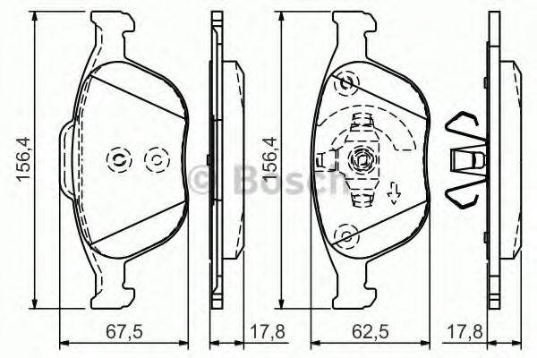 Комплект тормозных колодок, дисковый тормоз BOSCH 0 986 495 066