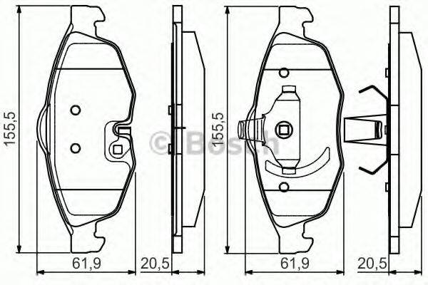 Комплект тормозных колодок, дисковый тормоз BOSCH 0 986 495 161