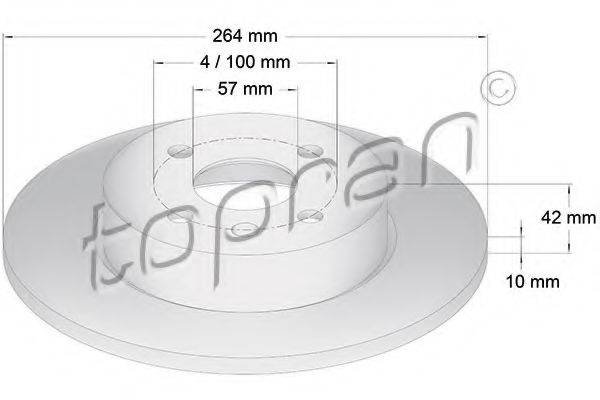 Тормозной диск TOPRAN 206 860