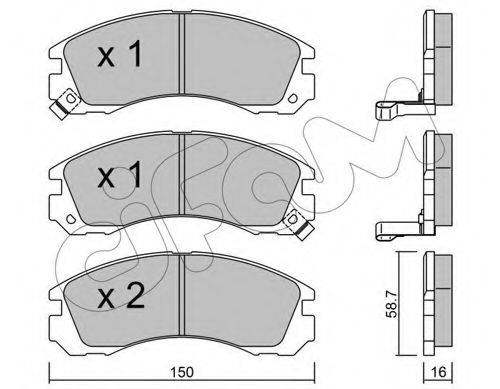 Комплект тормозных колодок, дисковый тормоз CIFAM 822-134-0