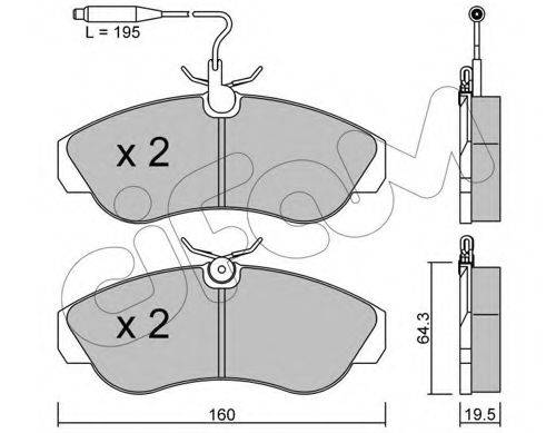 Комплект тормозных колодок, дисковый тормоз CIFAM 822-155-0