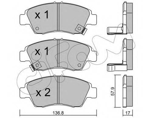 Комплект тормозных колодок, дисковый тормоз CIFAM 822-175-0