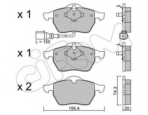 Комплект тормозных колодок, дисковый тормоз CIFAM 822-181-4