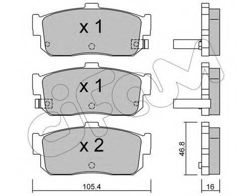 Комплект тормозных колодок, дисковый тормоз CIFAM 822-193-1