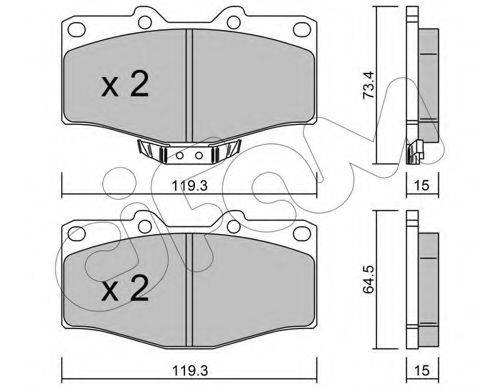 Комплект тормозных колодок, дисковый тормоз CIFAM 822-242-0
