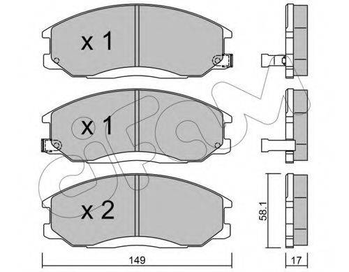 Комплект тормозных колодок, дисковый тормоз CIFAM 822-364-0