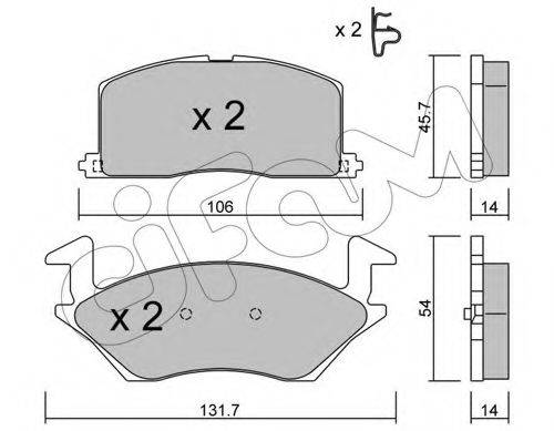 Комплект тормозных колодок, дисковый тормоз CIFAM 822-422-0