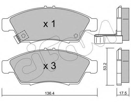Комплект тормозных колодок, дисковый тормоз CIFAM 822-437-0