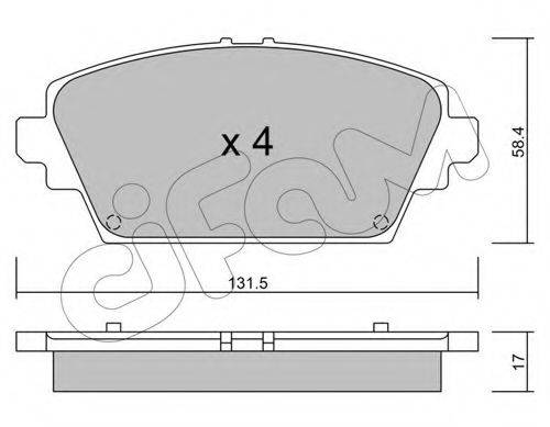 Комплект тормозных колодок, дисковый тормоз CIFAM 822-464-0