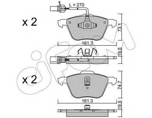 Комплект тормозных колодок, дисковый тормоз CIFAM 822-551-0