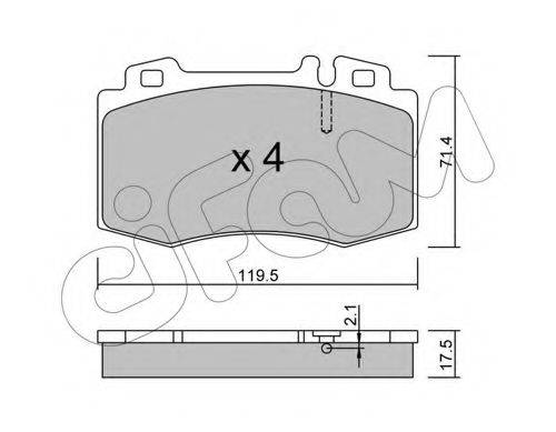 Комплект тормозных колодок, дисковый тормоз CIFAM 822-563-0