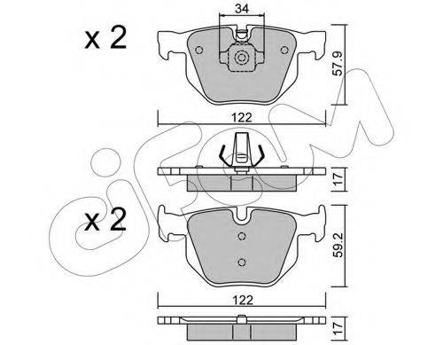 Комплект тормозных колодок, дисковый тормоз CIFAM 822-644-4