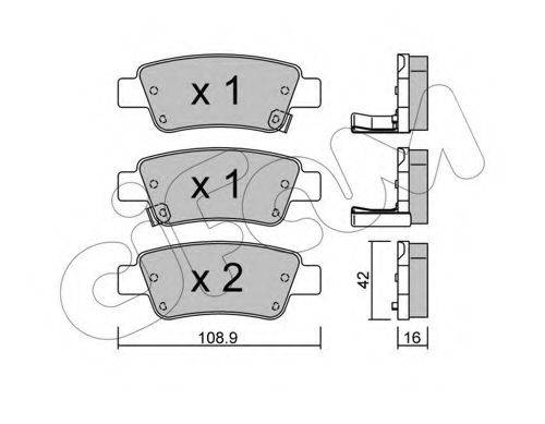 Комплект тормозных колодок, дисковый тормоз CIFAM 822-790-0