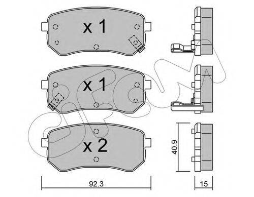Комплект тормозных колодок, дисковый тормоз CIFAM 822-815-0