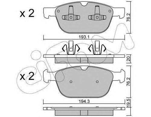 Комплект тормозных колодок, дисковый тормоз CIFAM 822-834-0