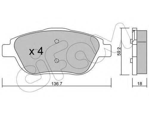 Комплект тормозных колодок, дисковый тормоз CIFAM 822-852-0