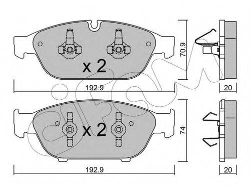 Комплект тормозных колодок, дисковый тормоз CIFAM 822-953-0