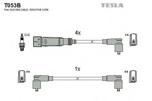 Комплект дротів запалення TESLA T053B